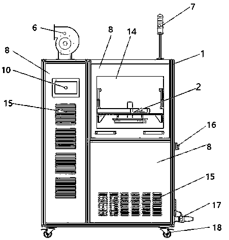 High-voltage electric field low-temperature plasma cold-sterilization testing device