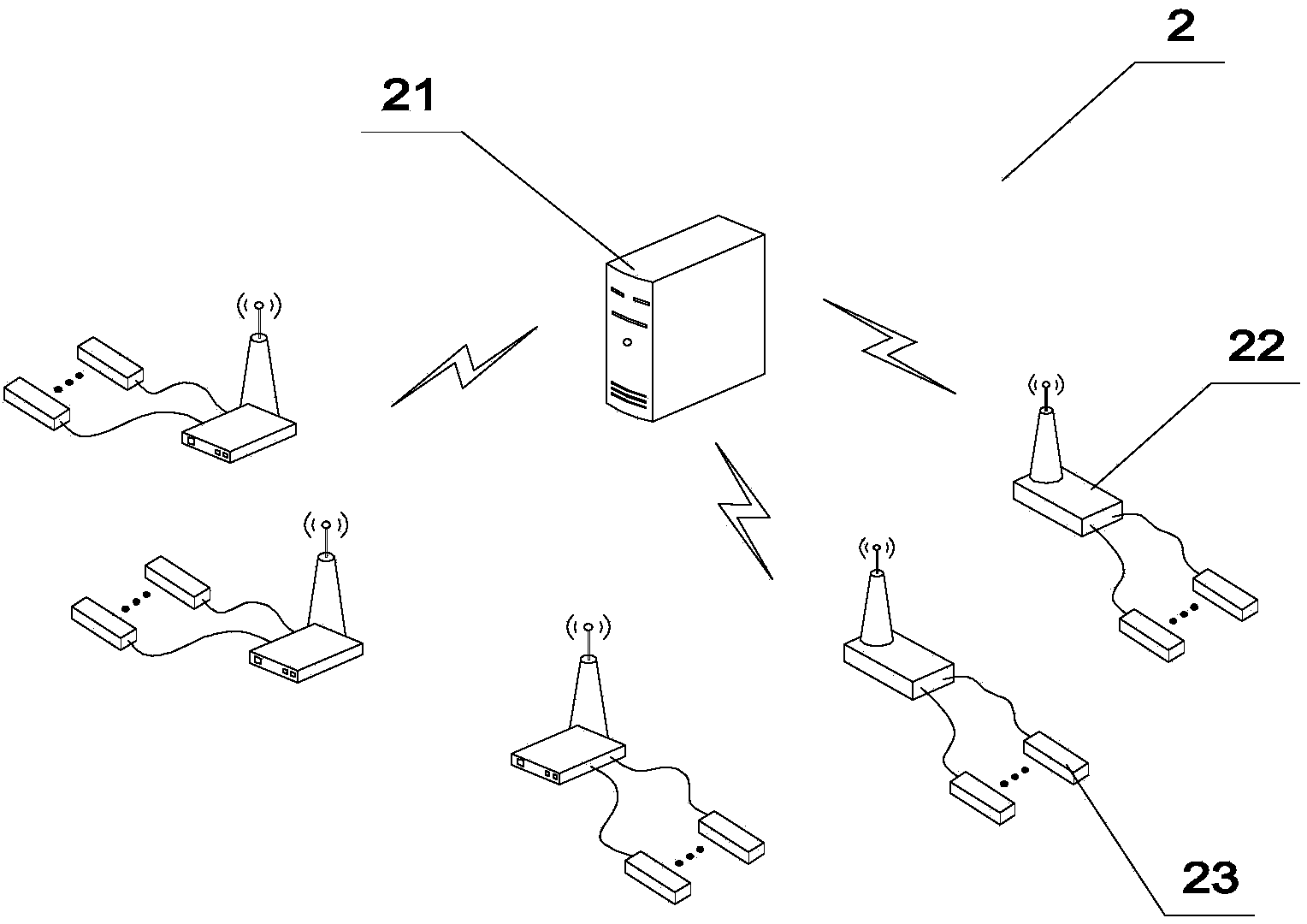 Cable force monitoring system and monitoring method of wide-span pre-stress stay cable steel structure