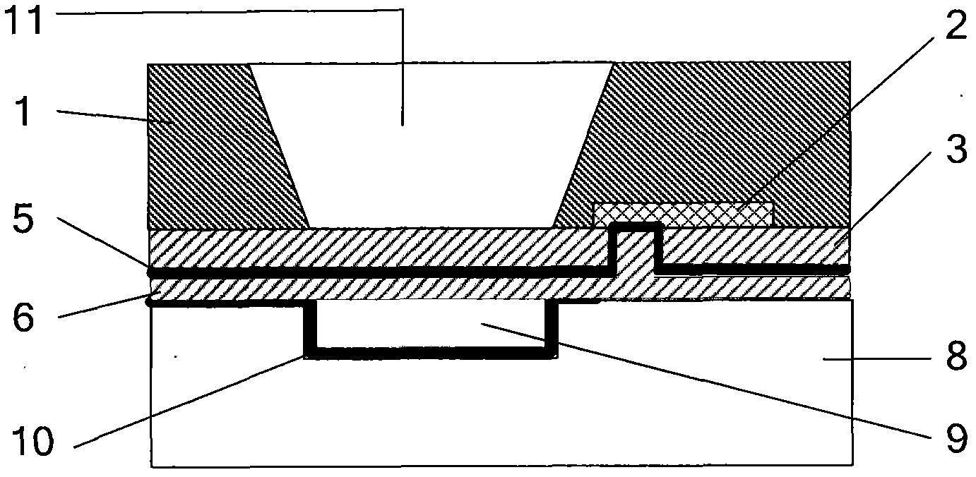 Monolithic integrated SiC MEMS (Micro-Electro-Mechanical Systems) pressure sensor and production method thereof