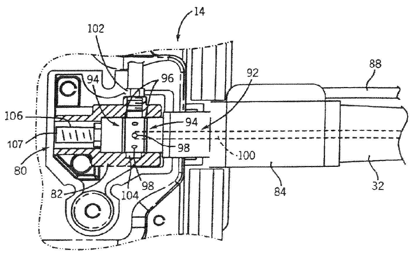 Spool gun having unitary shielding gas and weld power connector