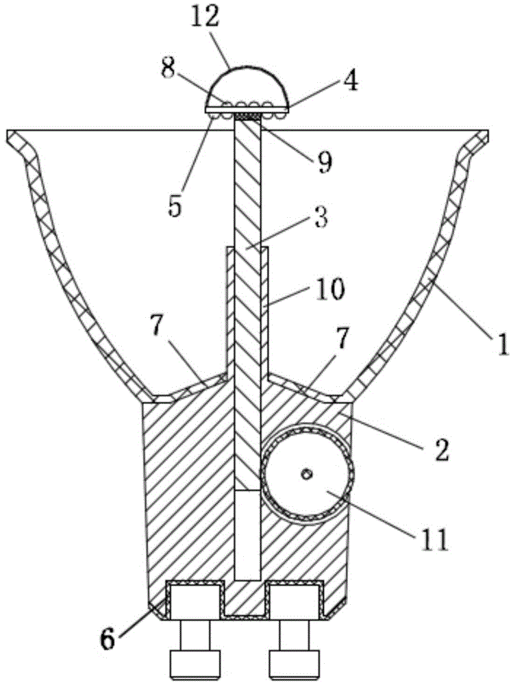 Reflector lamp provided with hemispheric diffusion shell and adjustable in angle