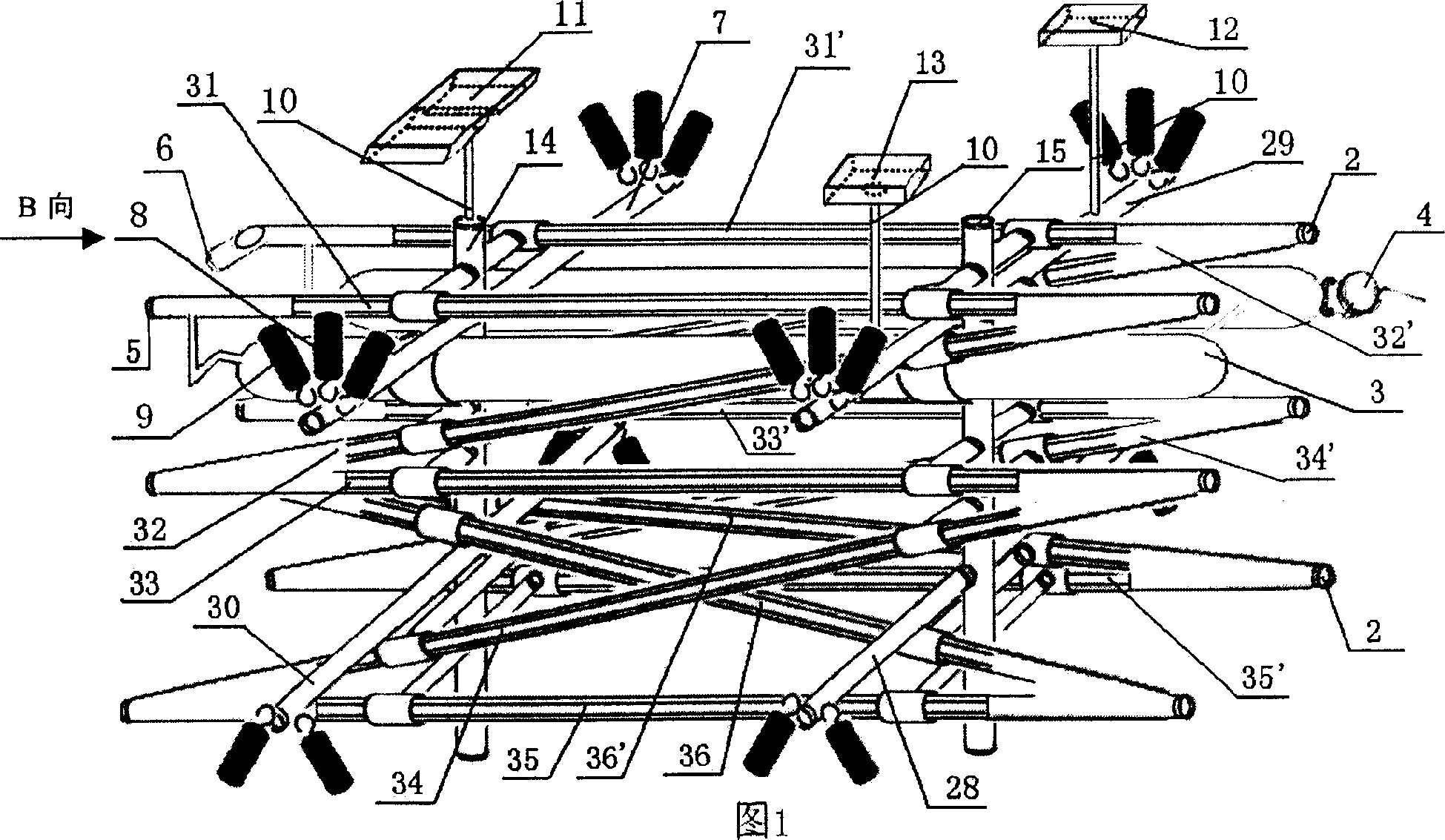 Truss-beam folding seal-quasi kilowatt grade CO2 laser