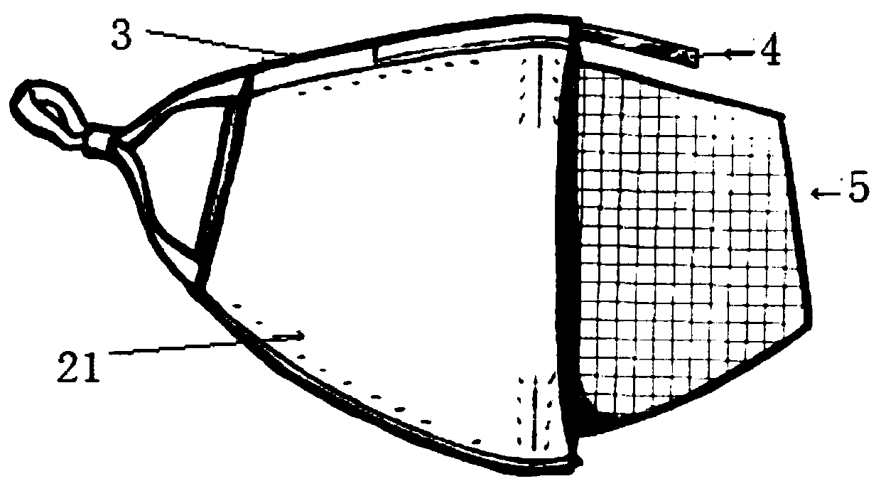 Antibacterial knitted mask with replaceable filter element and knitting method thereof