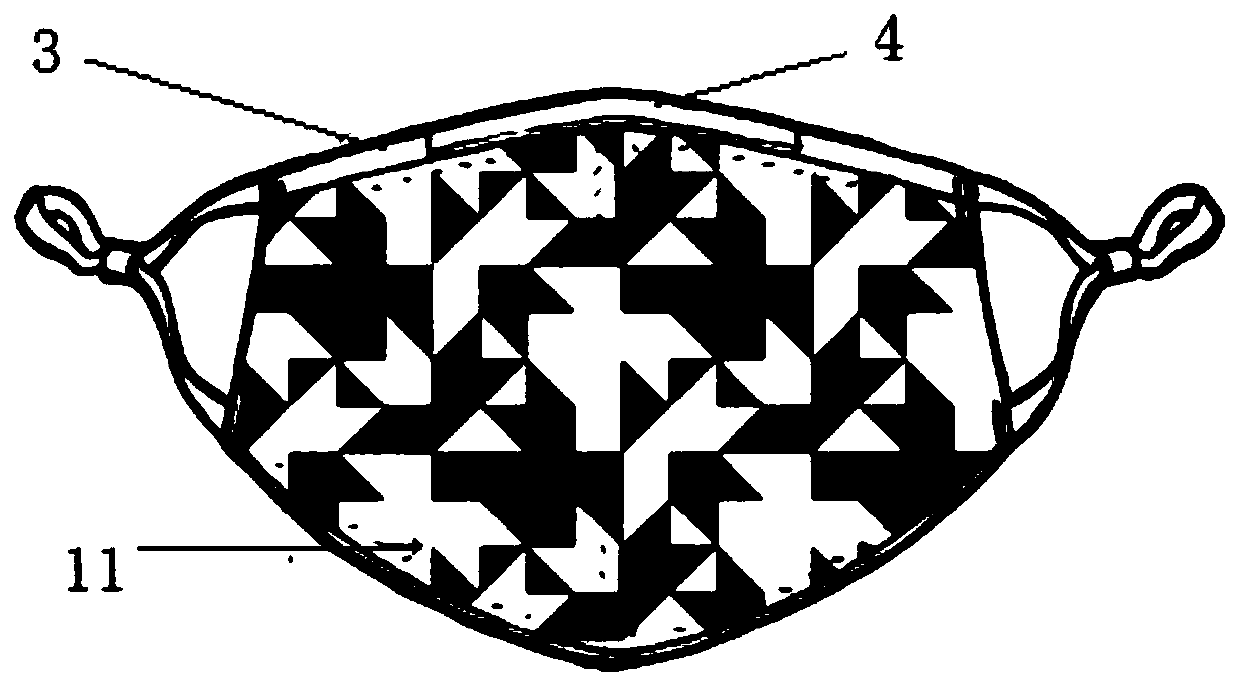 Antibacterial knitted mask with replaceable filter element and knitting method thereof