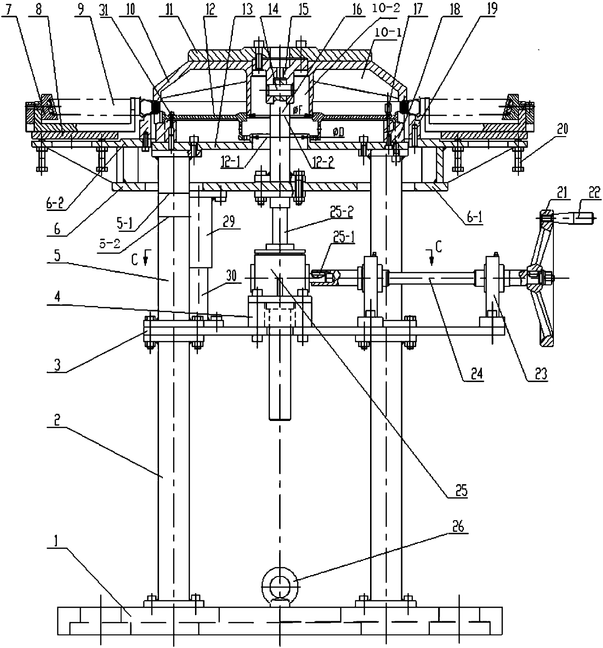 Integral engine turbine blade mounting and dismounting device and method