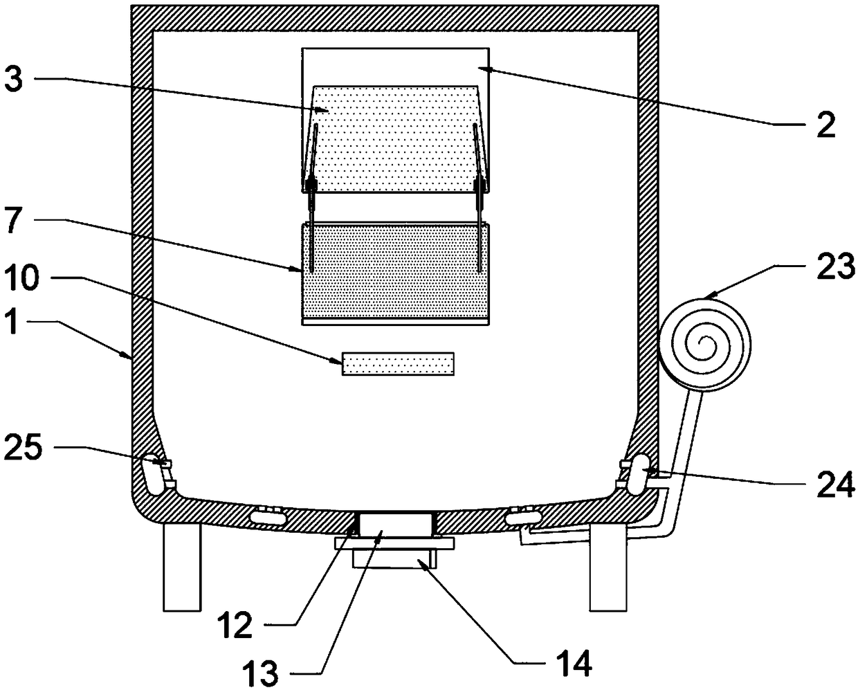 Junked tire liquid nitrogen cryogenic grinding box and using method