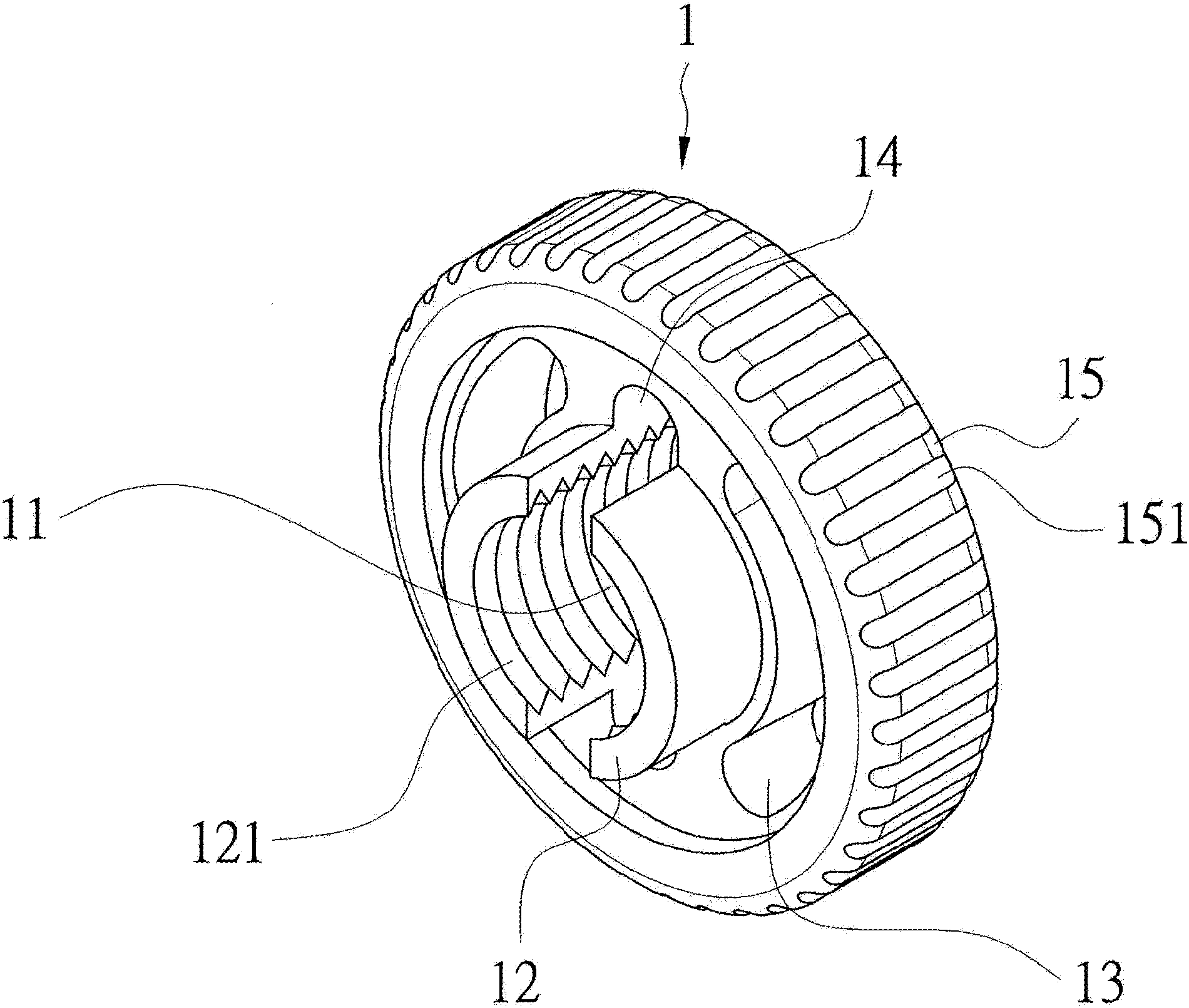 Thread clamping adjustment knob of sewing machine