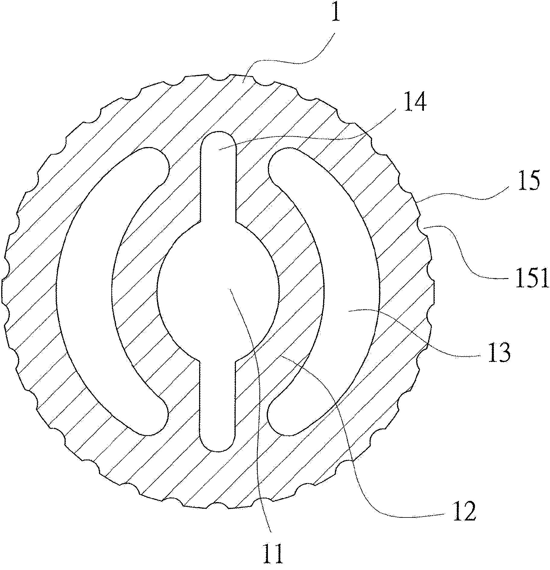 Thread clamping adjustment knob of sewing machine