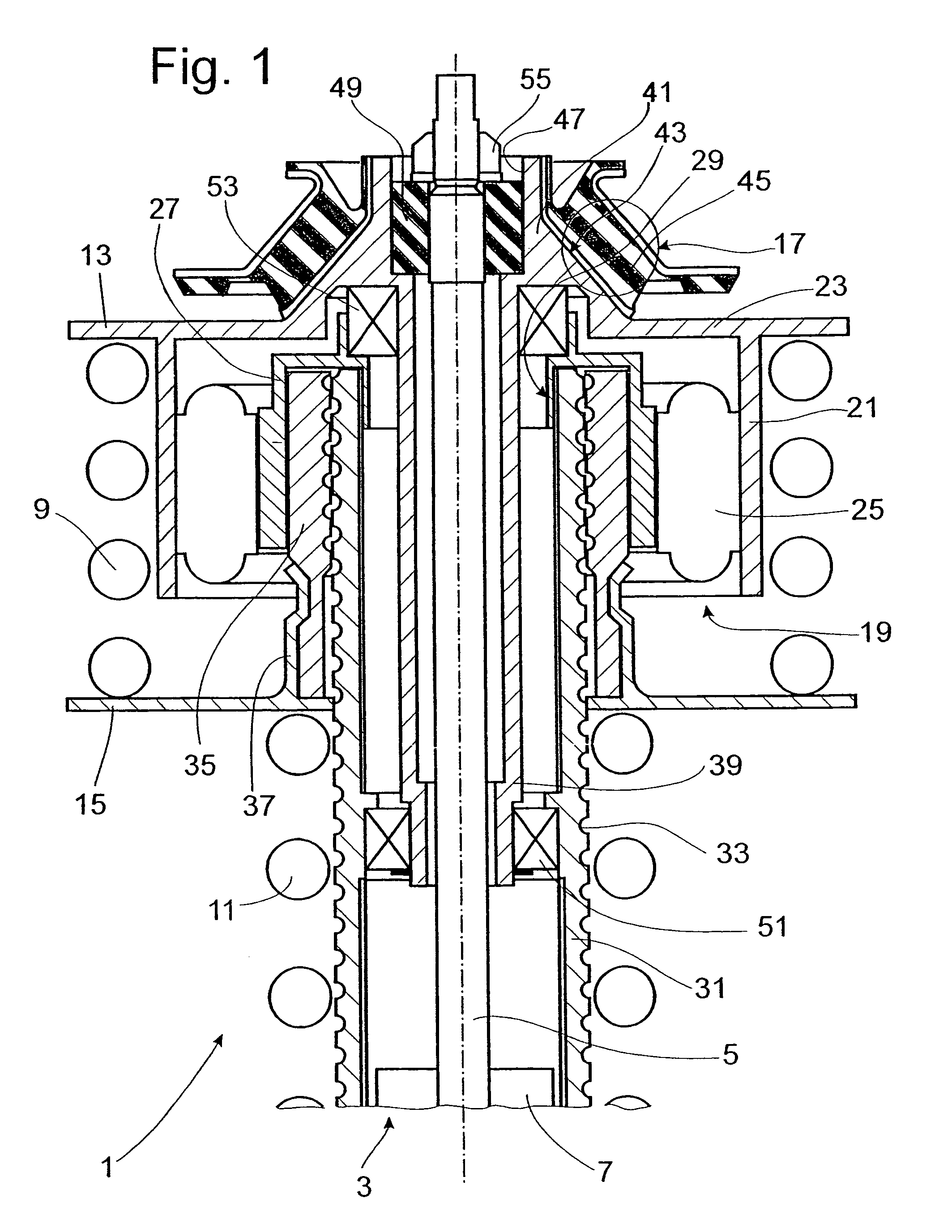 Spring carrier with adustable spring collar