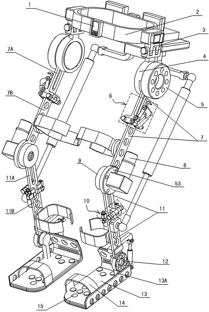 Wear type lower limb assistant robot, folding method thereof and hand luggage for carrying