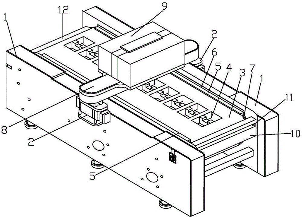 Continuous copper strip stamping worktable