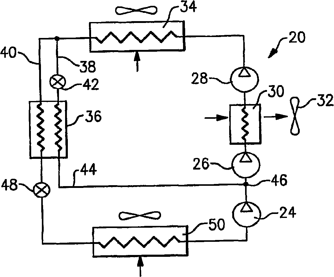 Refrigerant system with economizer, intercooler and multi-stage compressor