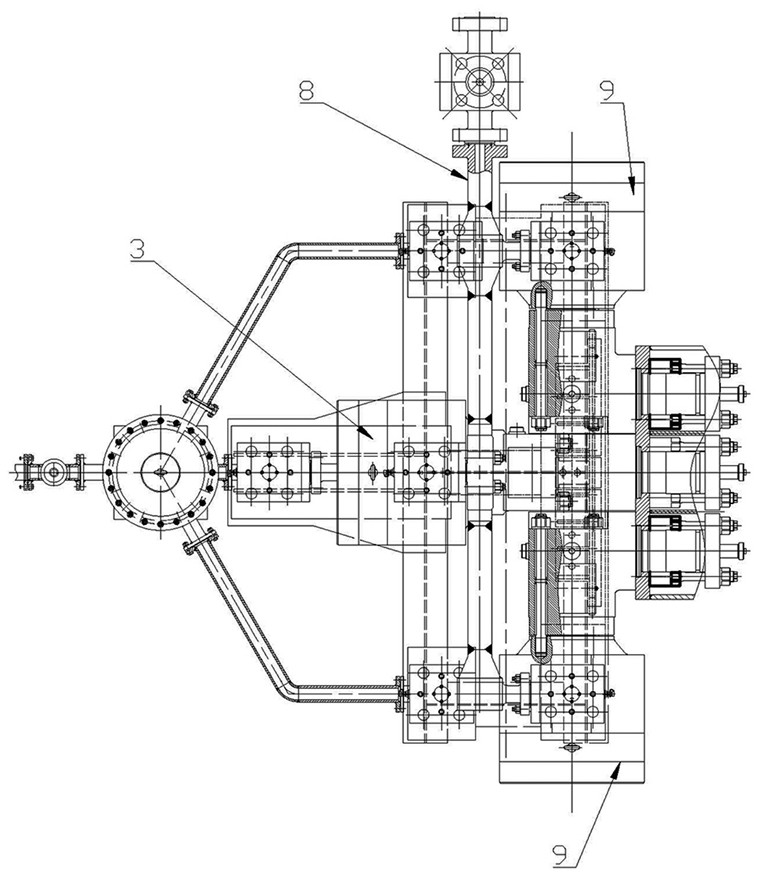 Novel three-cylinder single-action diaphragm pump fluid end