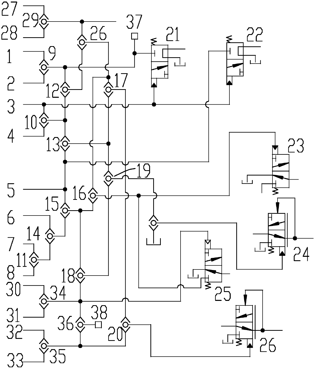 Logic valve for hydraulic excavator