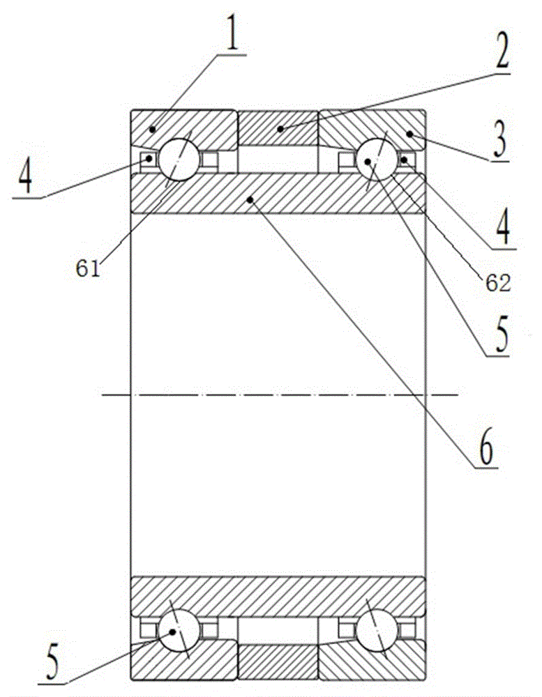 Tandem matched angular contact ball bearing and matching method thereof