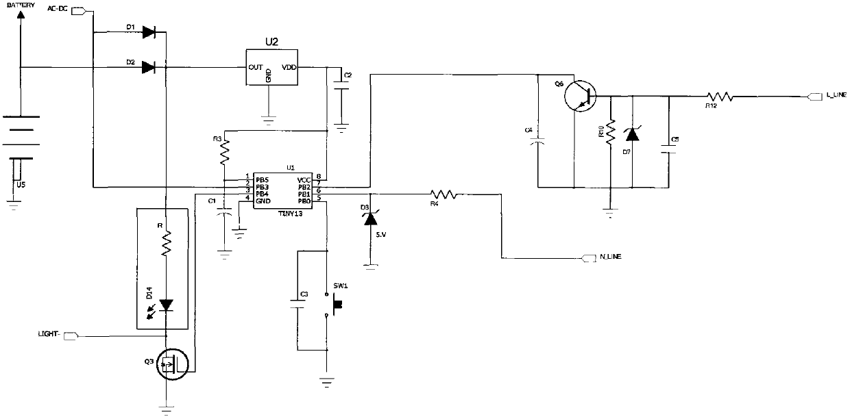 Intelligent identification power supply during power grid blackout or artificial-switching power-off