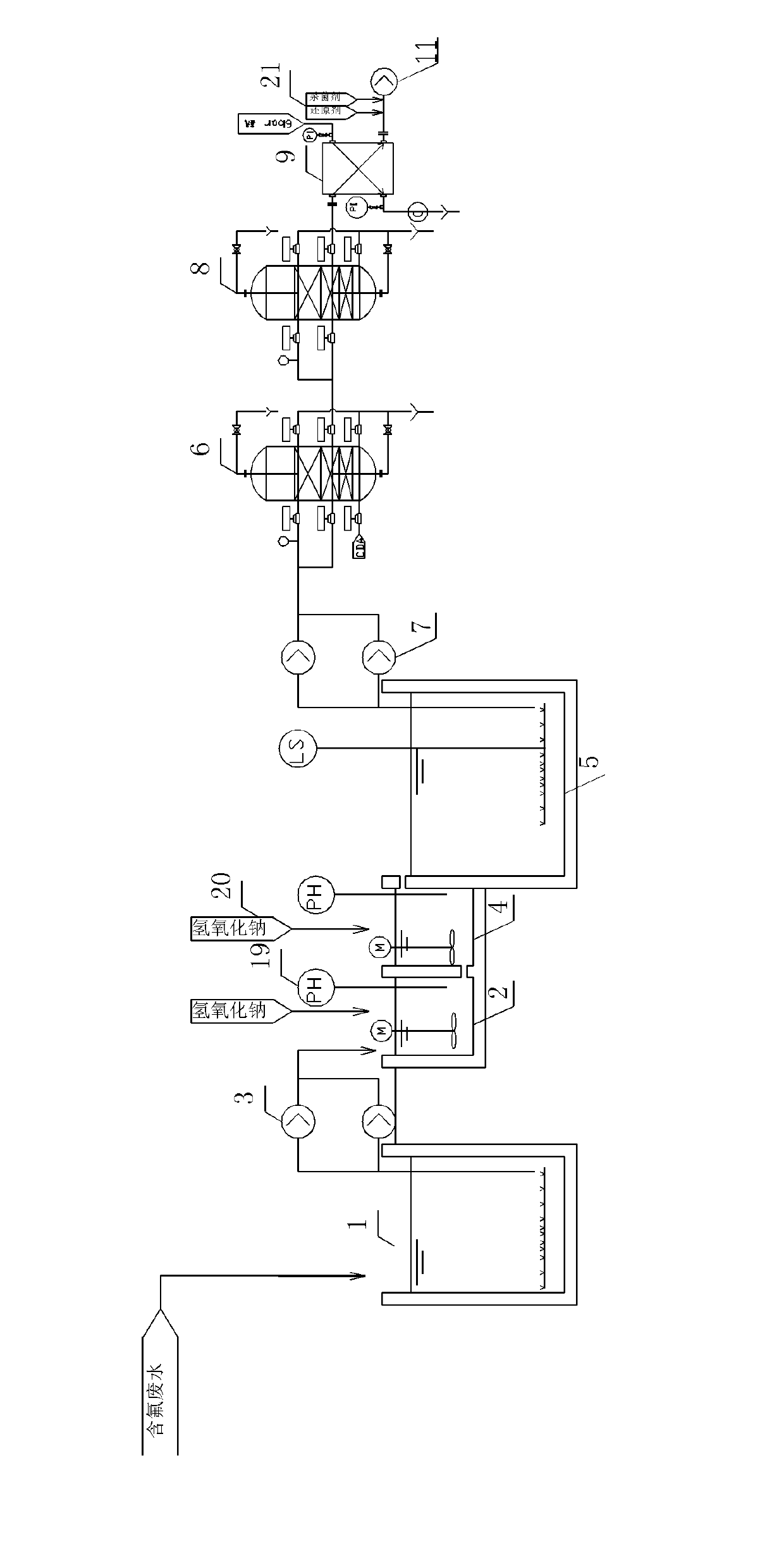 Membrane-method high-powered recycling process for fluoride-containing wastewater generated by photovoltaic industry and dedicated system of membrane-method high-powered recycling process