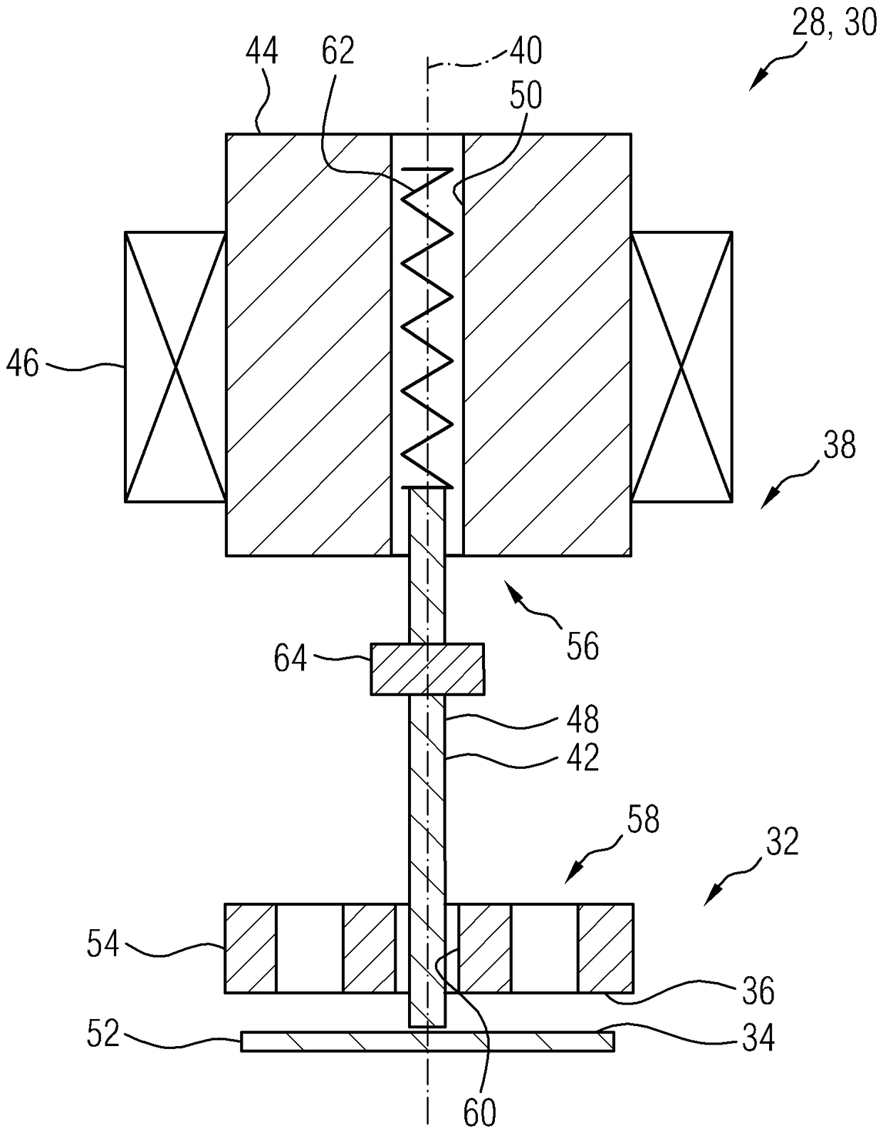 Magnetic valve for a fuel injection system and high pressure fuel pump