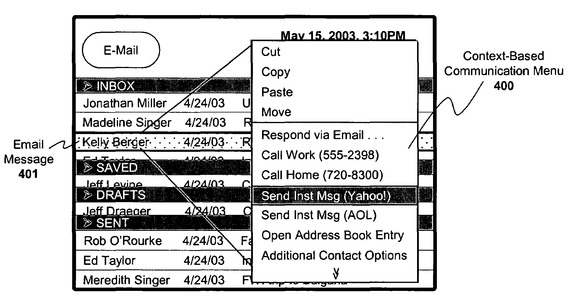 Multi-mode communication apparatus and interface for contacting a user