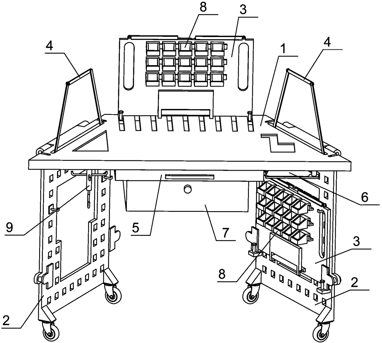 Novel trapezoidal practical training table