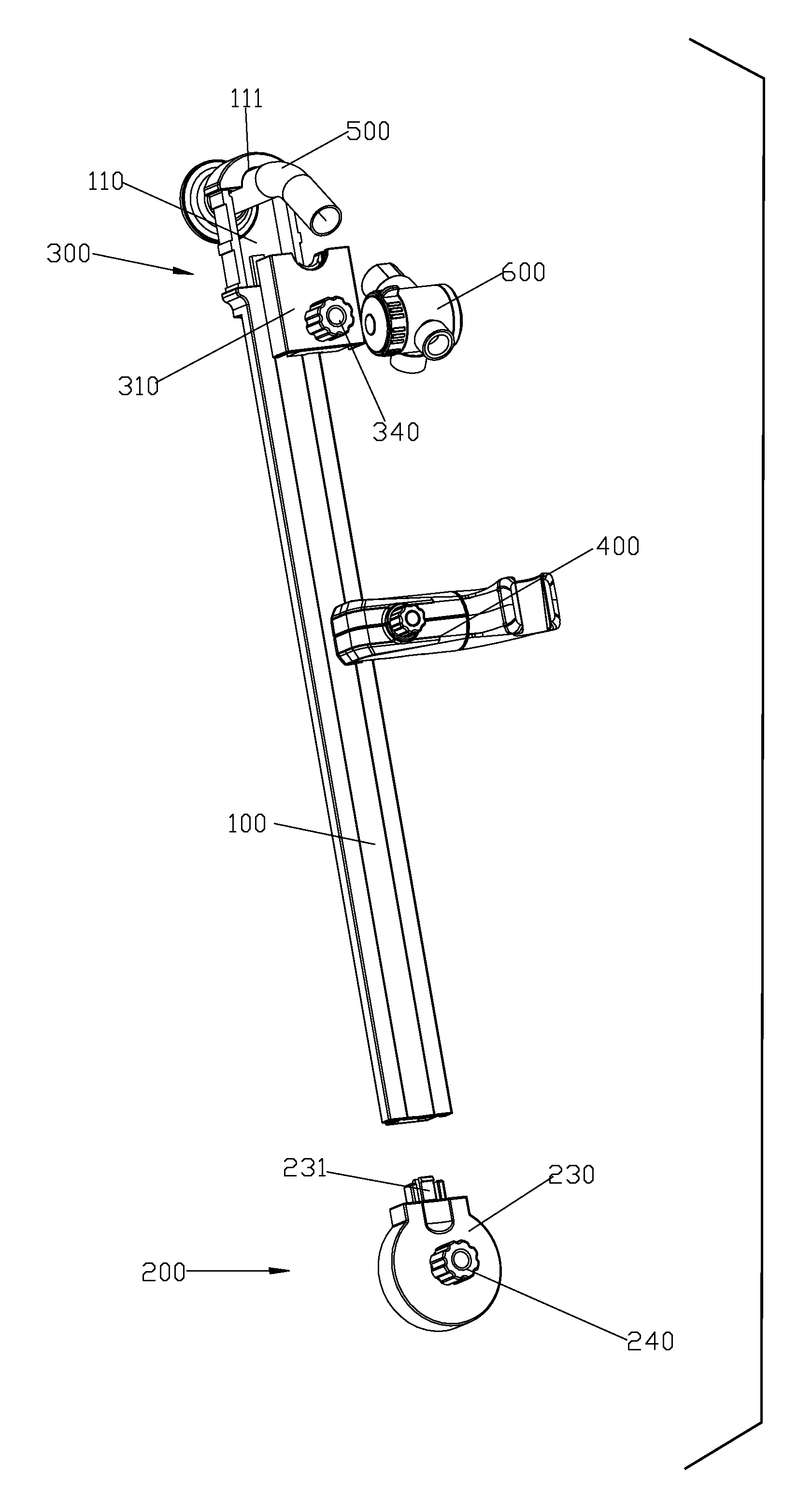 Lifting rod device of shower