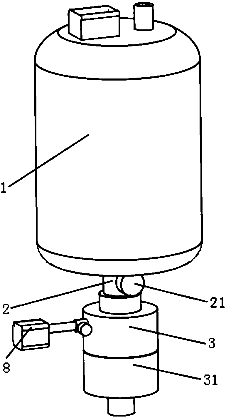 Pressure container with contaminate discharge buffer device and working method of pressure container