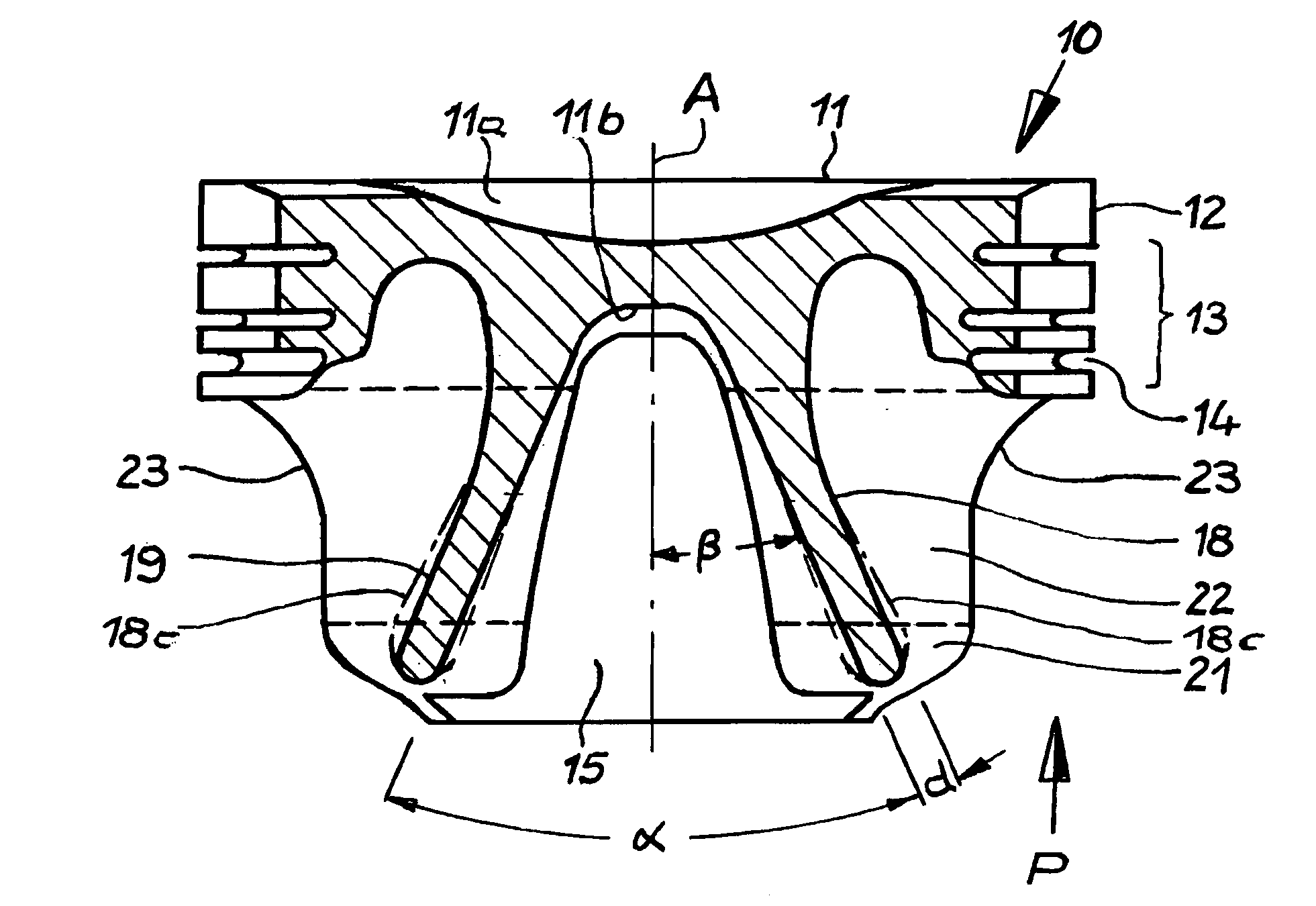 Piston for an internal combustion engine