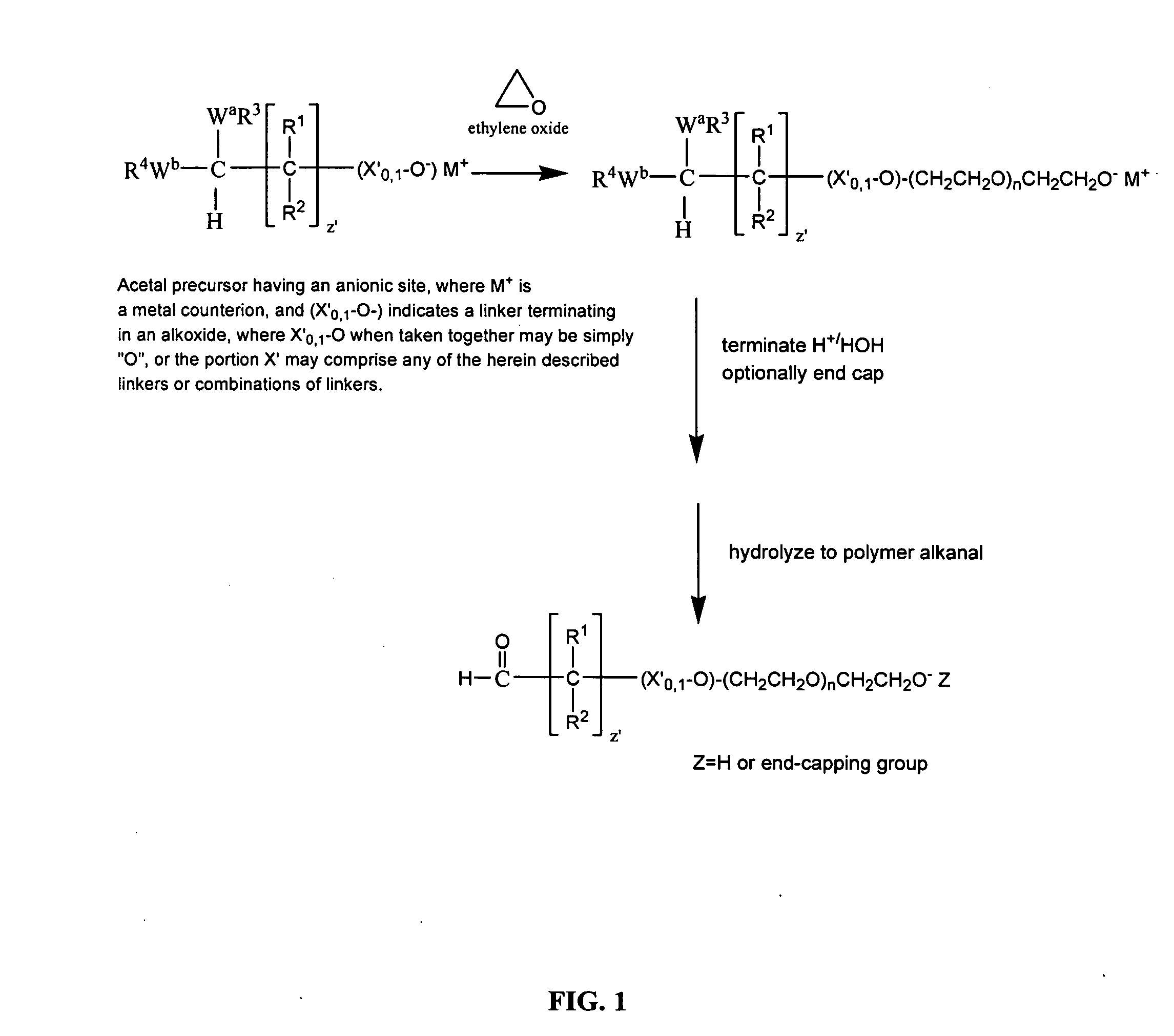 Water-soluble polymer alkanals