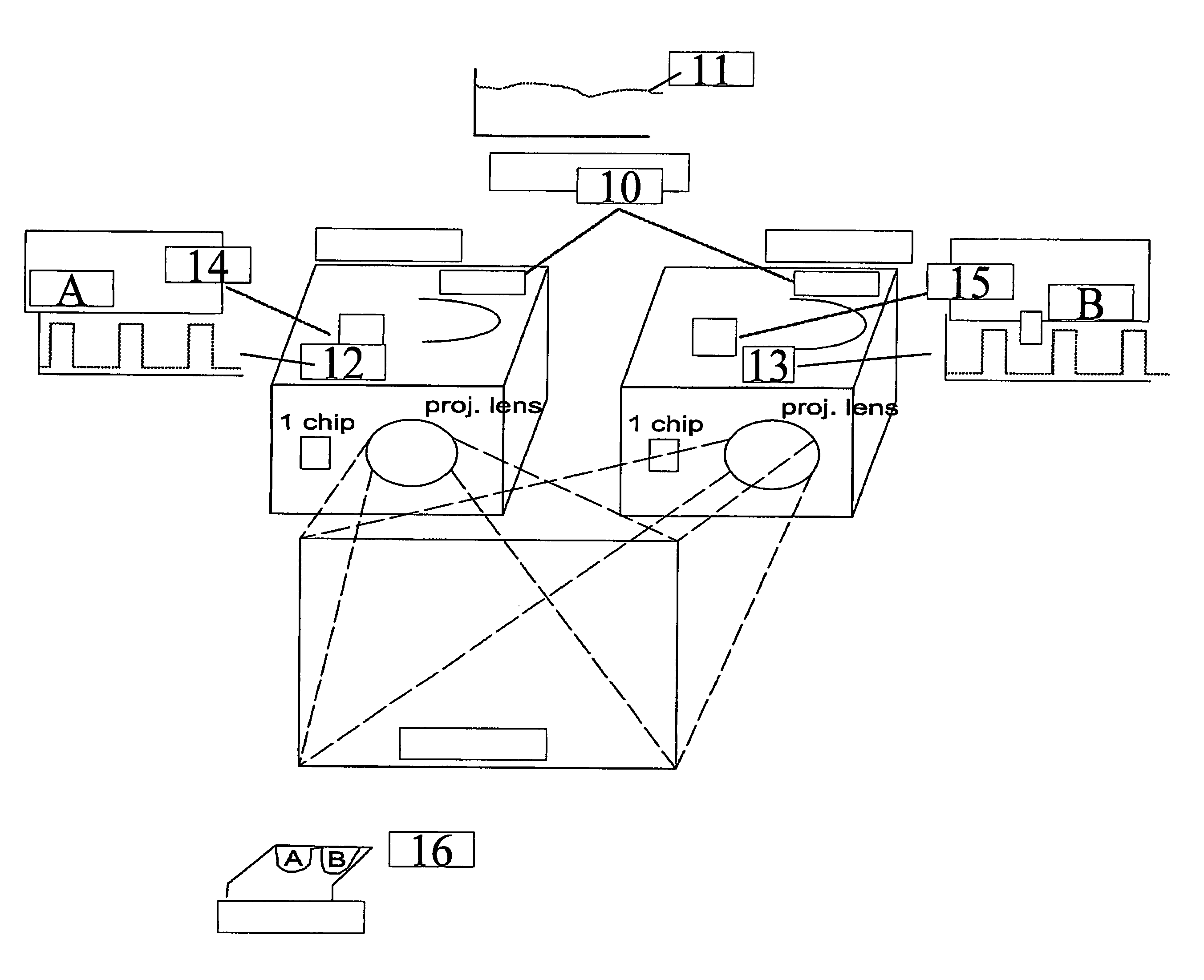 Method and device for performing stereoscopic image display based on color selective filters