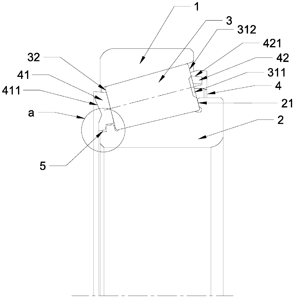 Conical roller bearing for differential mechanism