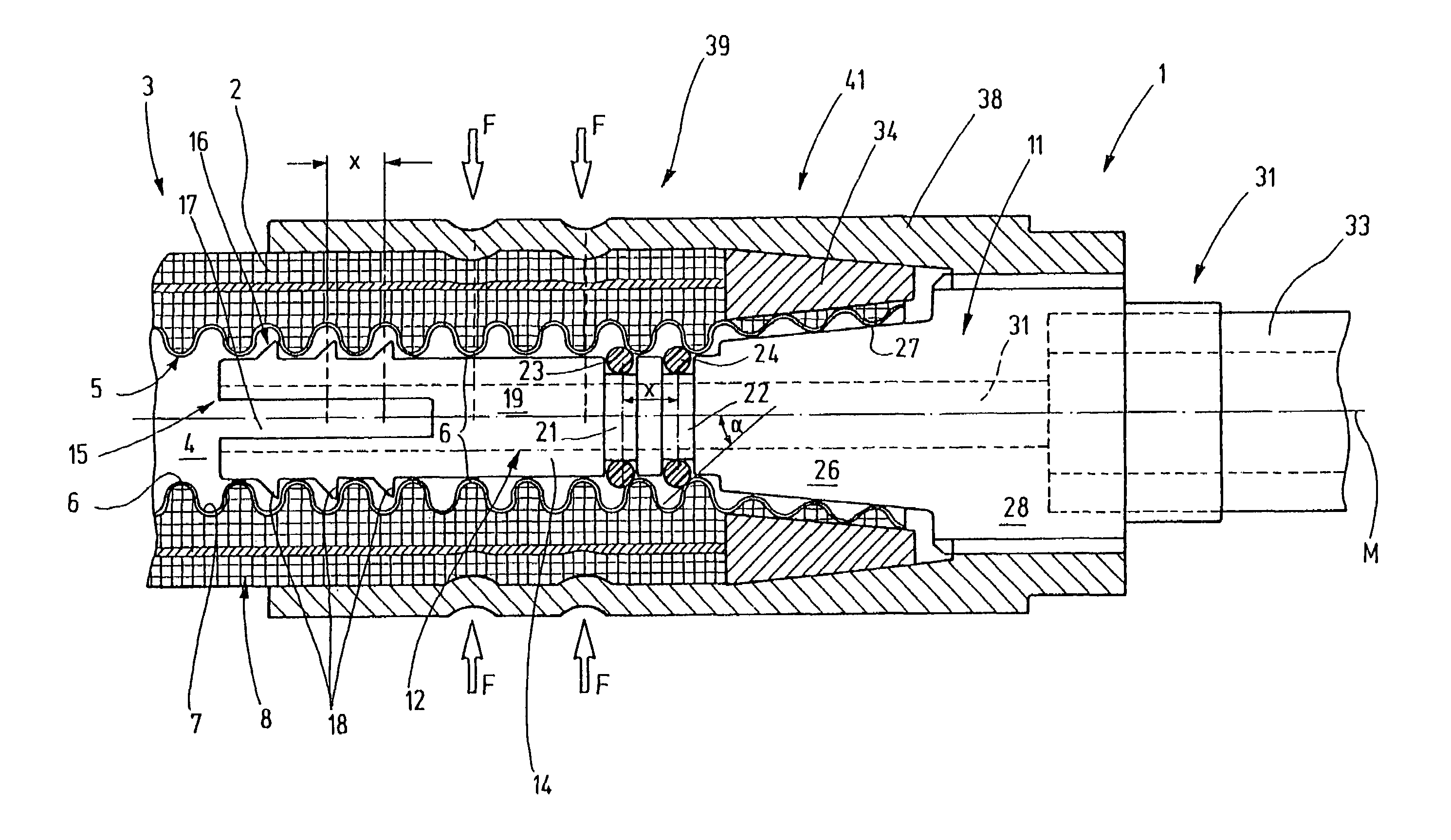 Flexible corrugated hose fitting