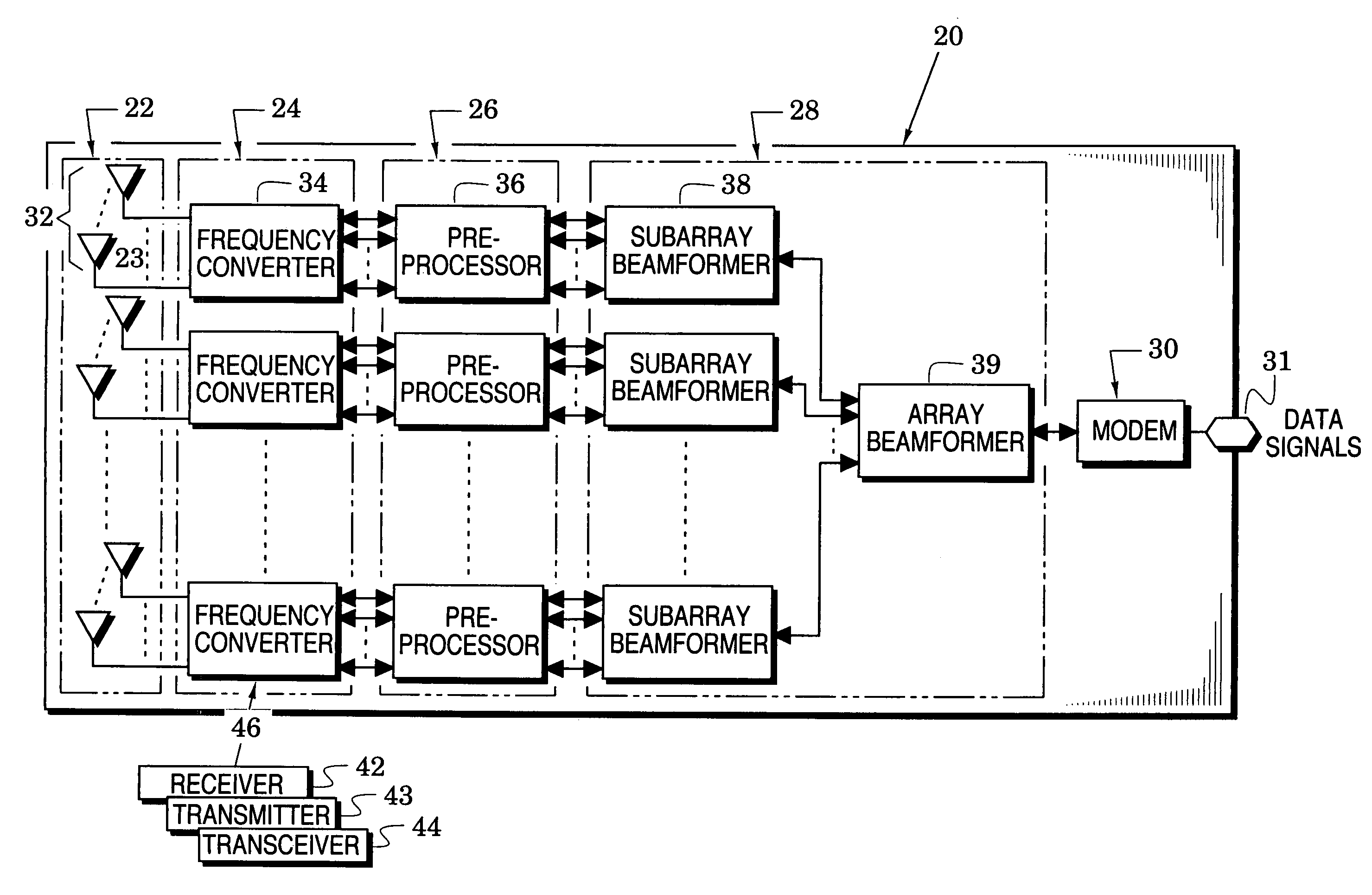 Adaptive beamforming methods and systems that enhance performance and reduce computations