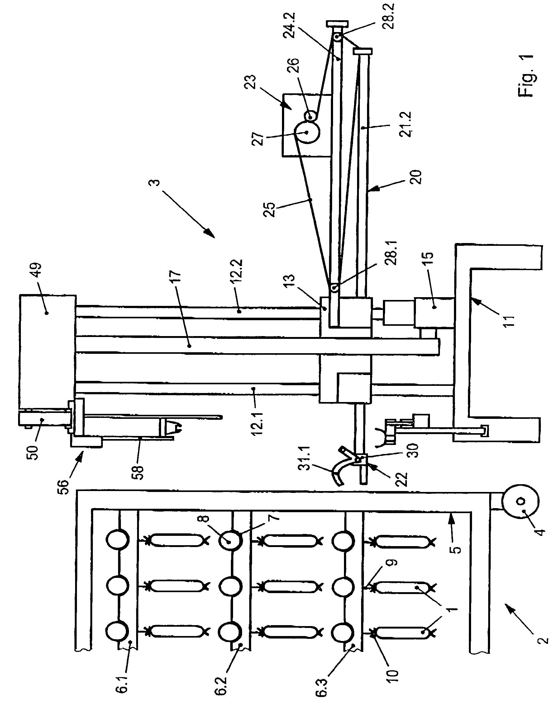 Handling system for sausages