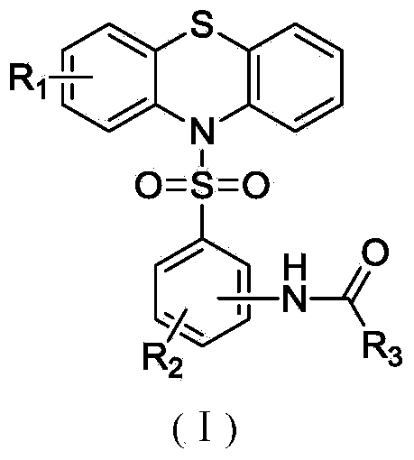 N-substituted benzenesulfonyl phenothiazine compounds as well as preparation method and use thereof