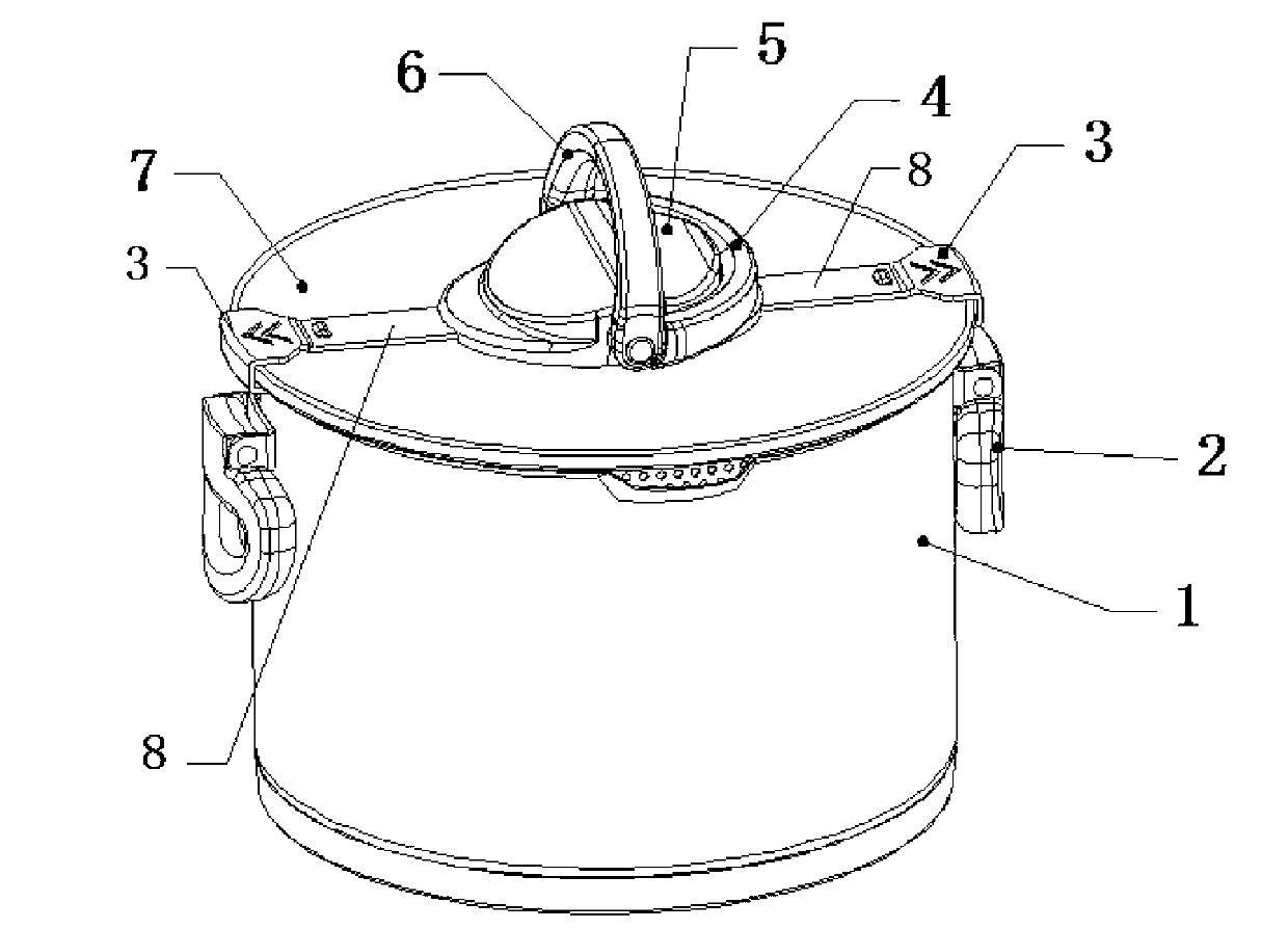 Pan allowing water to be poured through locking cover