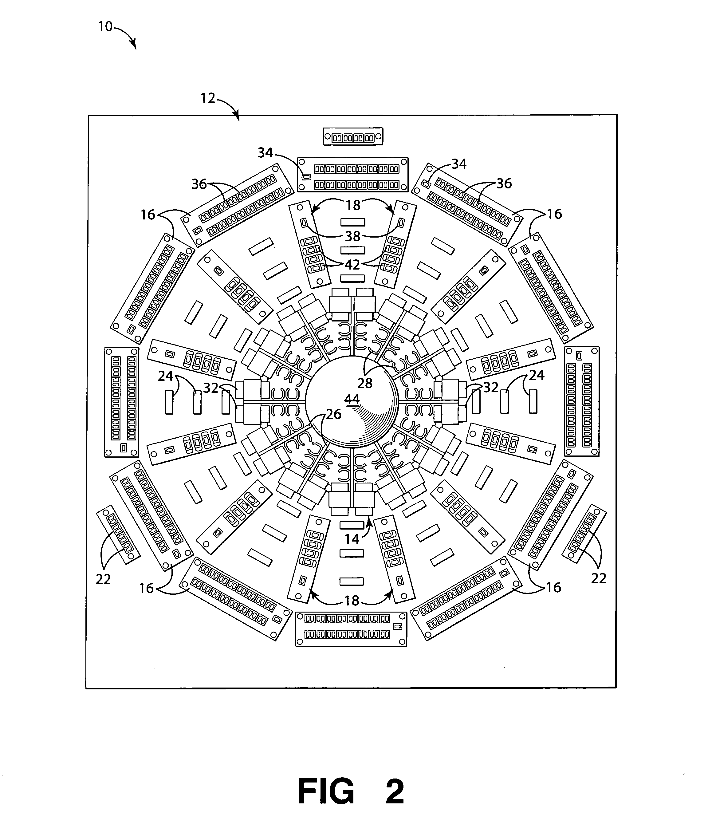 System and apparatus for radial optical distribution