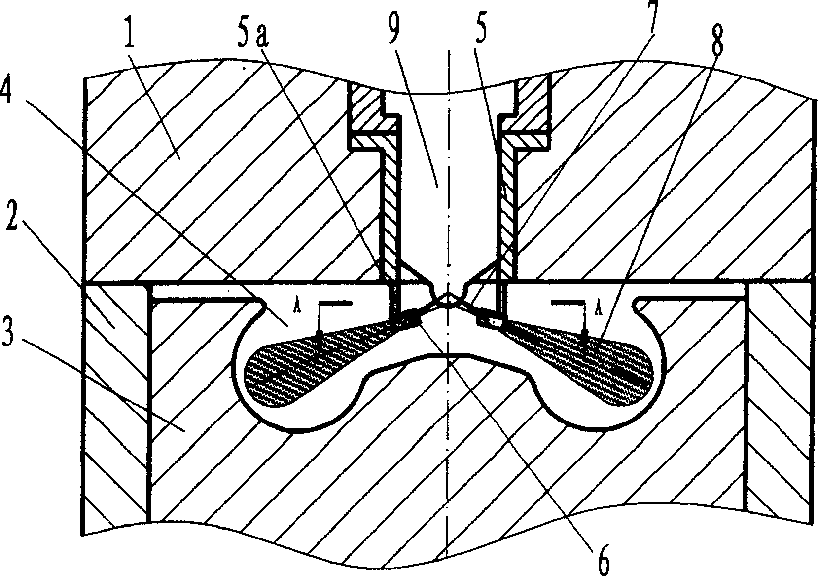 Guide blade combustion system of internal combustion engine