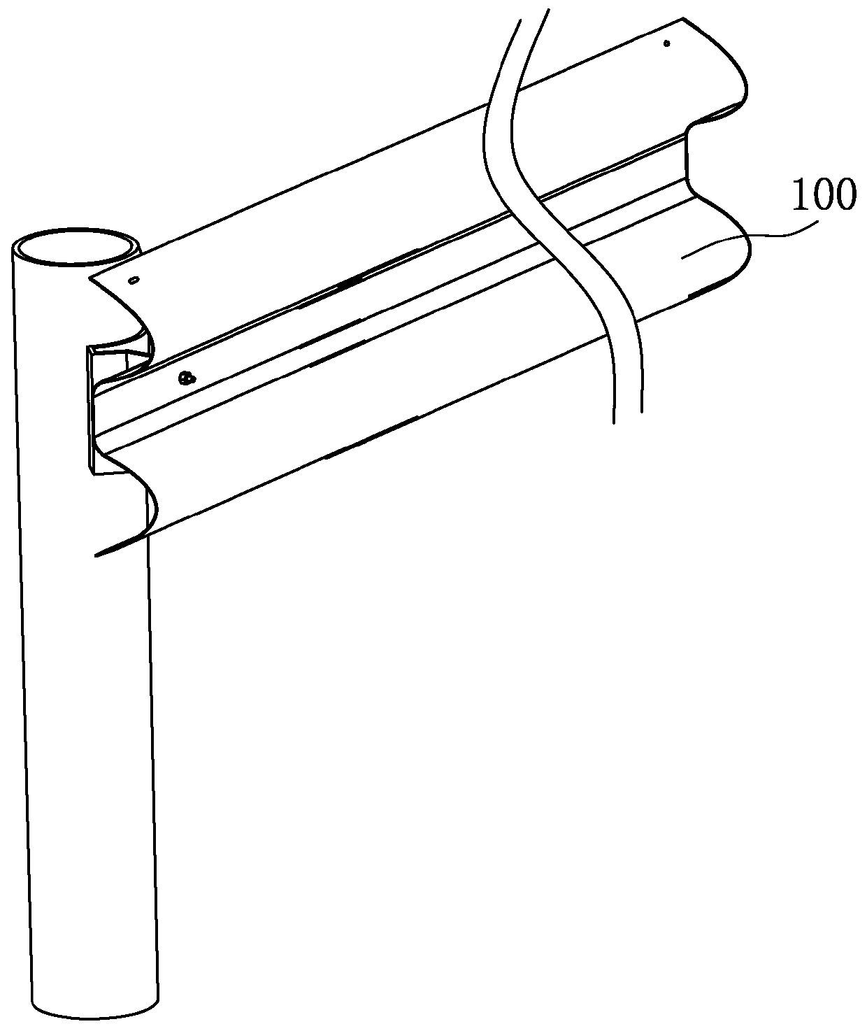 Energy-absorbing highway guardrail and damping elastomer