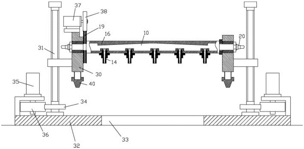 Angle-adjustable multi-nozzle device with lifting devices