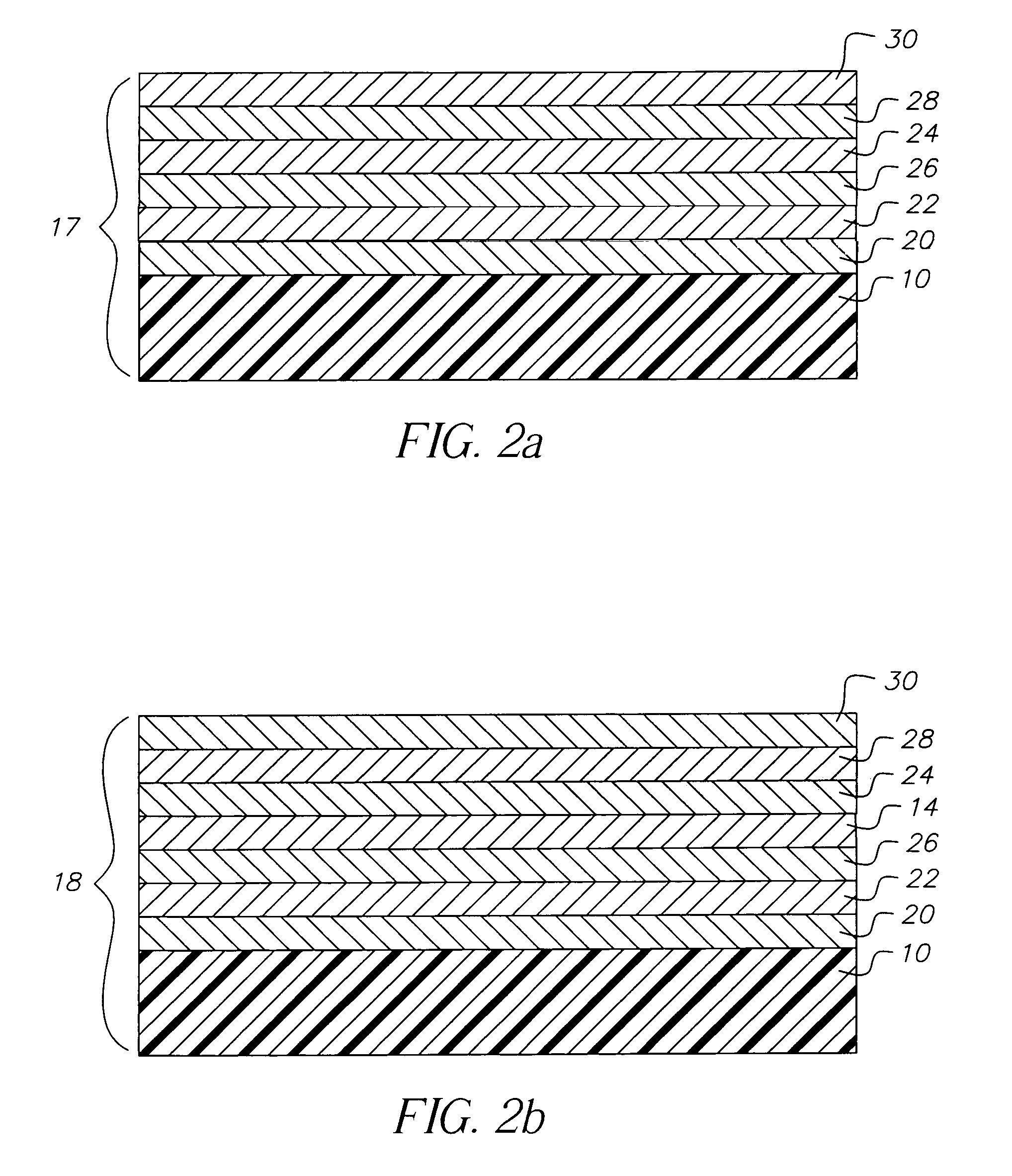 Using hole- or electron-blocking layers in color OLEDS