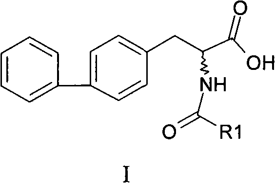 Chemical synthesis method of 2-acylamino-3-biphenyl propionic acid