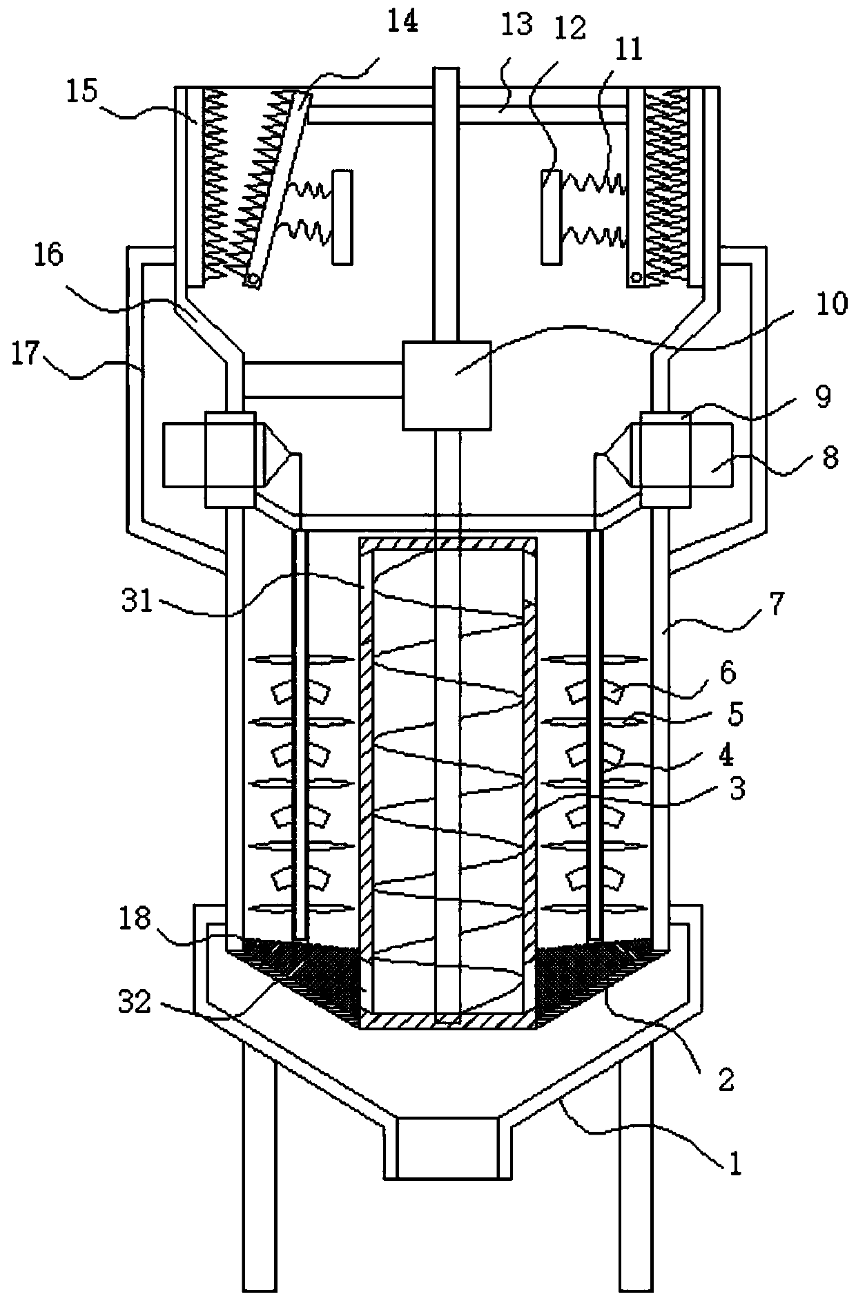 PVC material smashing and recycling device