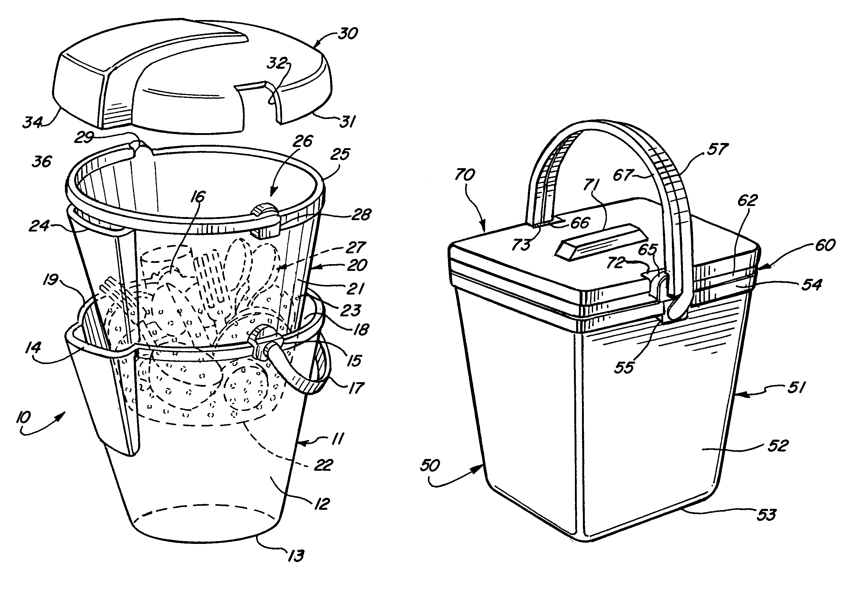 Cleaning device for utensils during camping activities