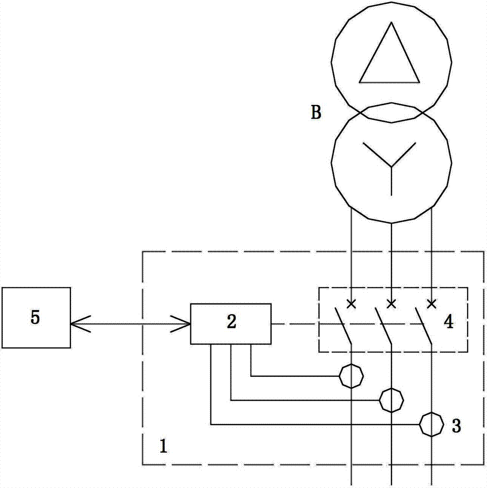 Electronic type low-pressure distribution transformer fuse case provided with inverse-time characteristic