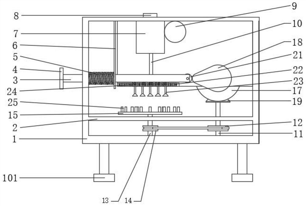 Spraying device in production system of hub bearing