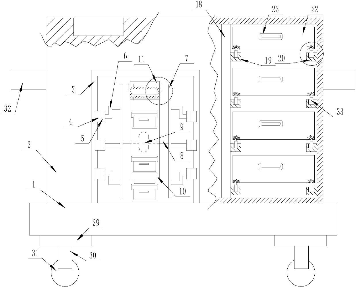 Rotary household shoe bearing device