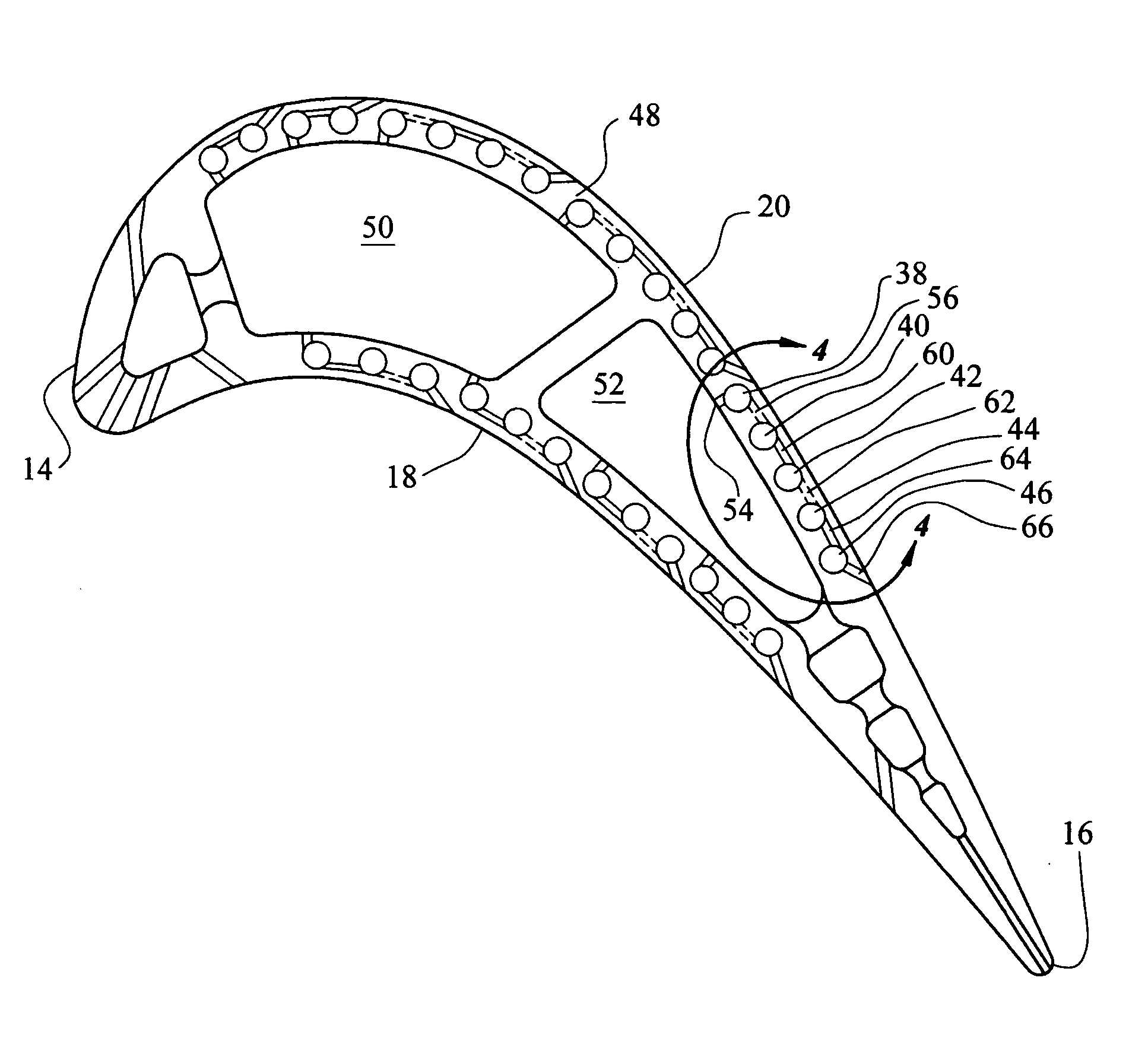 Vortex cooling of turbine blades