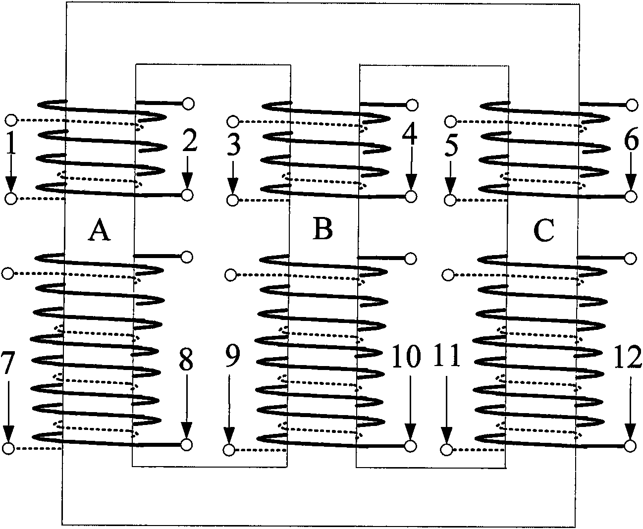 Integrated filter inductance transformer