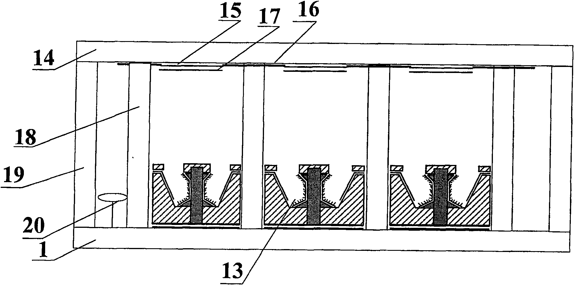 Flat-panel display device with oblique flat-gate structure and its preparing process