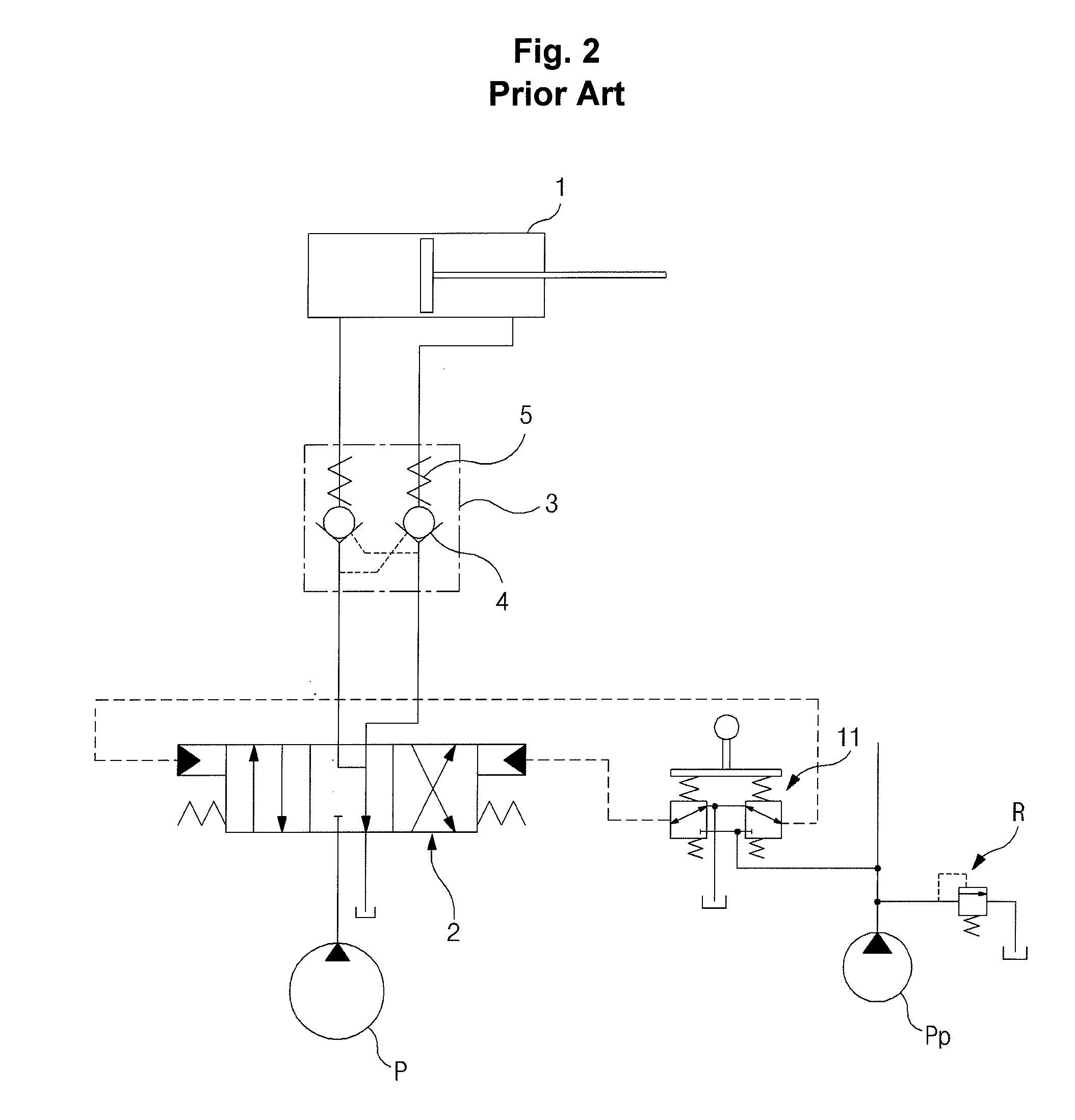 Hydraulic circuit having holding valve of external pilot pressure operation type